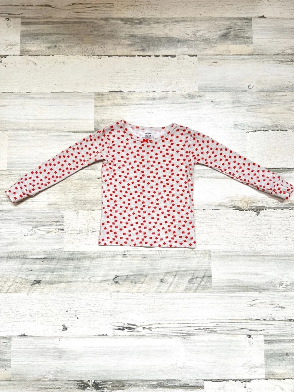 🍄3/$15 Carters Pajama Set Toddler Girl 2T Gray Floral Cotton Snug Fit Sleepwear
